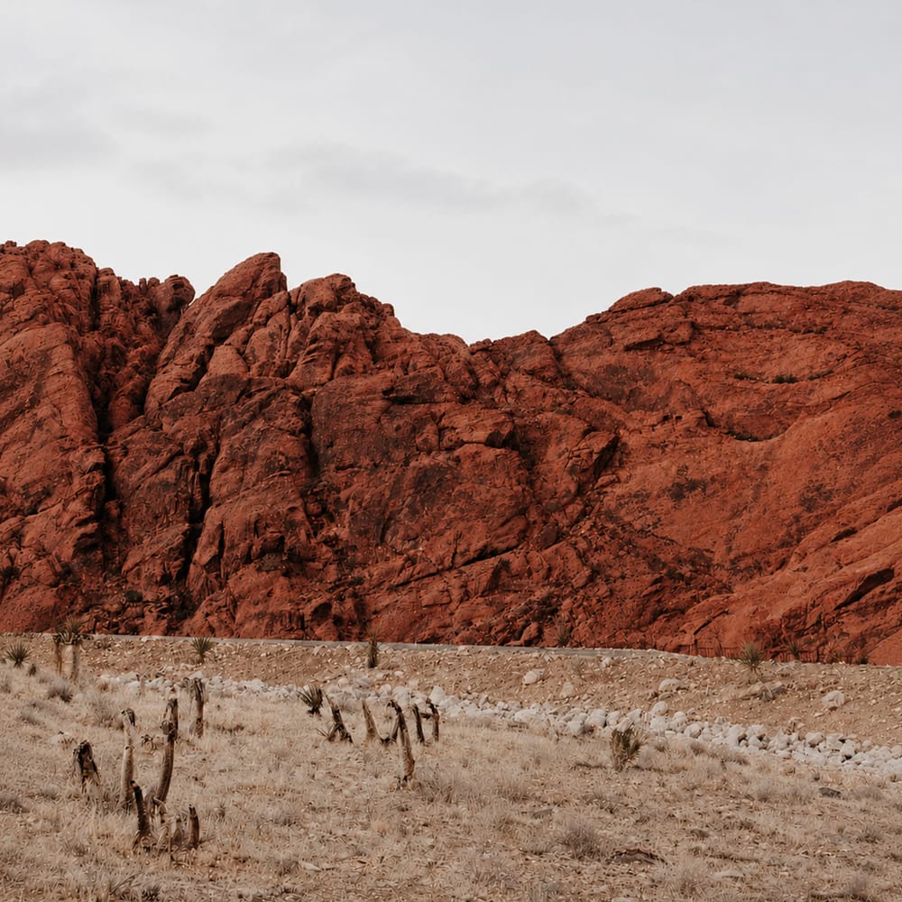 Red rock canyon landscape with layered stone formations desert photography